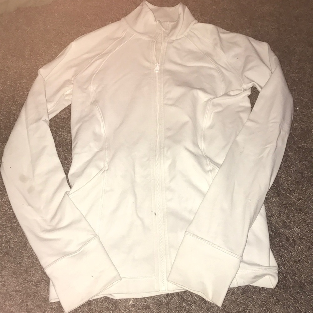 White zip up Lululemon jacket